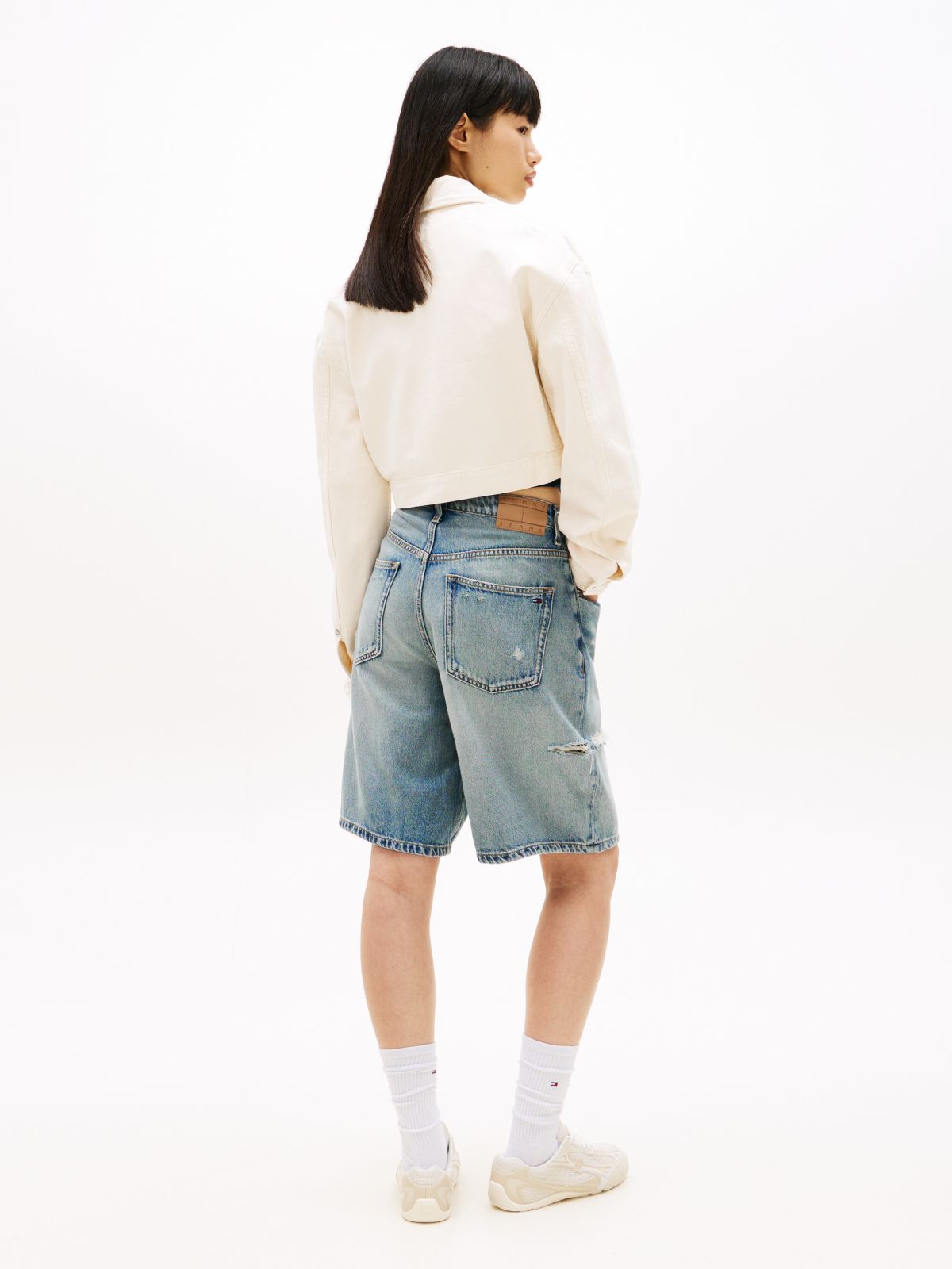 Tommy Jeans Blouson Zip Jacket — White Denim