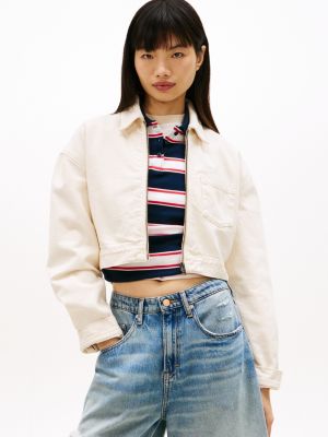 Tommy Jeans Blouson Zip Jacket, White Denim
