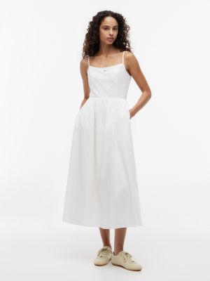 Tommy Jeans Poplin Midi Dress, Ecru