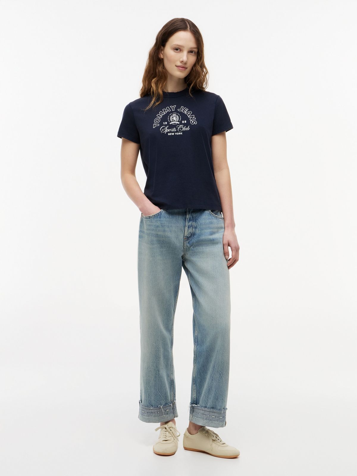 Tommy Jeans Cuffed Slim Straight Jean — Denim Light