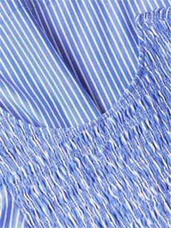 Tommy Jeans Shirred Poplin Mini Dress — Blue / Stripe 6