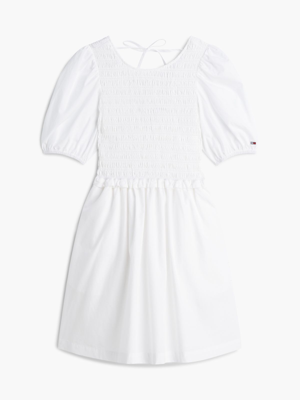 Tommy Jeans Shirred Poplin Mini Dress — Ecru