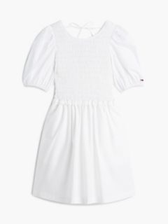 Tommy Jeans Shirred Poplin Mini Dress — Ecru 5