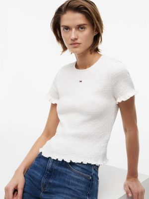 Женские футболки Tommy Hilfiger Tommy Jeans Slim Fit Shirred T-Shirt — фото 3