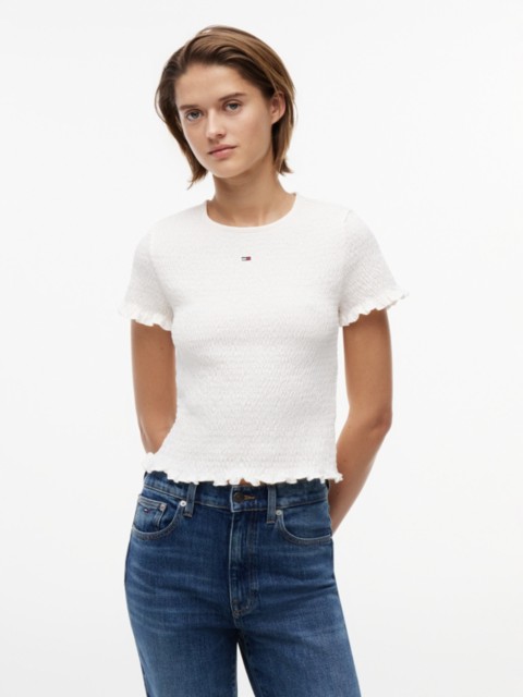 Женские футболки Tommy Hilfiger Tommy Jeans Slim Fit Shirred T-Shirt