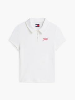 Tommy Jeans Slim Fit Rib-Knit Polo — Ecru 5