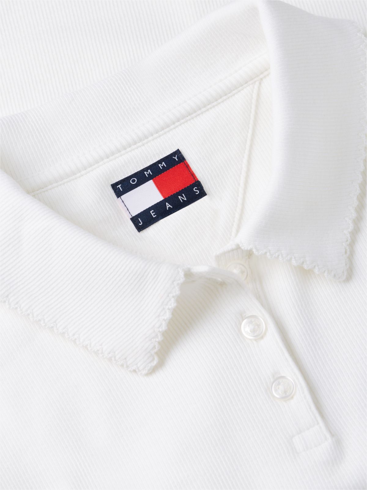 Tommy Jeans Slim Fit Rib-Knit Polo — Ecru