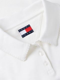 Tommy Jeans Slim Fit Rib-Knit Polo — Ecru 6