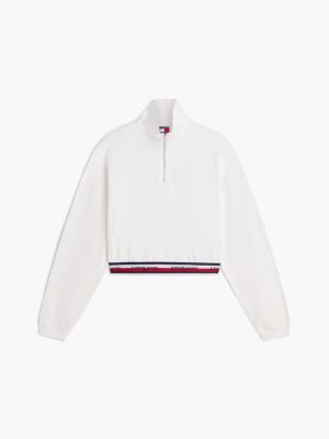 Женские джинсы Tommy Hilfiger Tommy Jeans Boxy Quarter-Zip Sweatshirt — фото 5