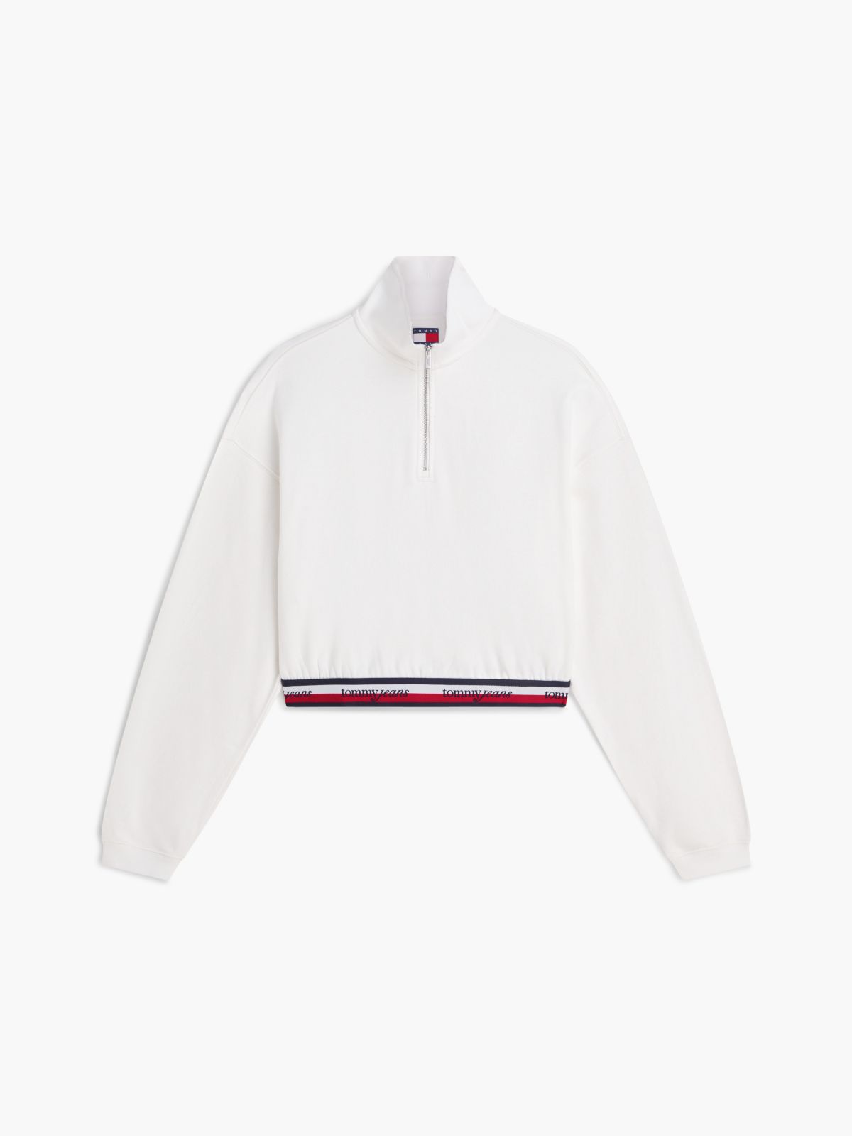 Tommy Jeans Boxy Quarter-Zip Sweatshirt — Ecru