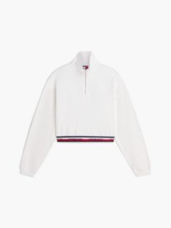 Tommy Jeans Boxy Quarter-Zip Sweatshirt — Ecru 5