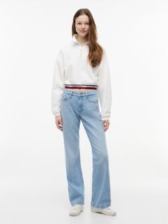 Tommy Jeans Boxy Quarter-Zip Sweatshirt — Ecru 2