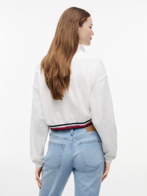 Женские джинсы Tommy Hilfiger Tommy Jeans Boxy Quarter-Zip Sweatshirt — фото 4
