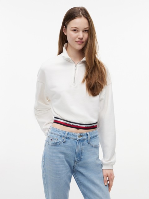 Женские джинсы Tommy Hilfiger Tommy Jeans Boxy Quarter-Zip Sweatshirt