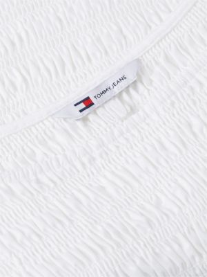 Женские джинсы Tommy Hilfiger Tommy Jeans Puff-Sleeve Shirred Top — фото 6