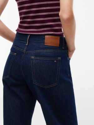 Женские джинсы Tommy Jeans Mid-Rise Straight Jean, цвет: Джинсовый тёмный — фото 5