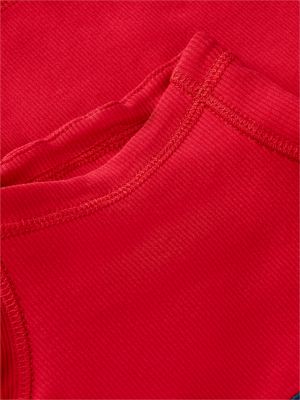 Женская футболка Tommy Hilfiger Tommy Jeans Ribbed Mockneck, цвет: Красный — фото 6