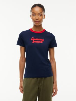 Tommy Jeans Logo Graphic T-Shirt, Dark Blue
