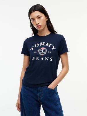 Tommy Jeans Varsity Crest Logo T-Shirt, Dark Blue