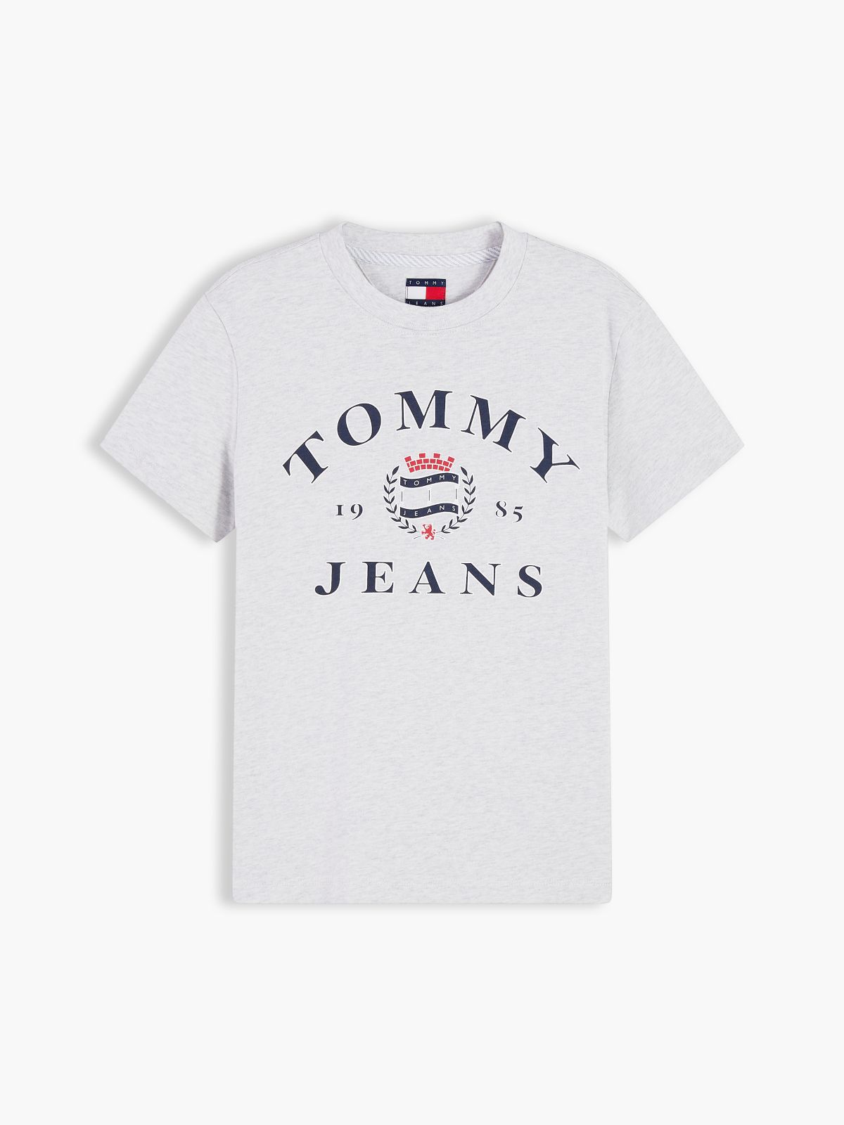 Tommy Jeans Varsity Crest Logo T-Shirt — Ice Grey Heather