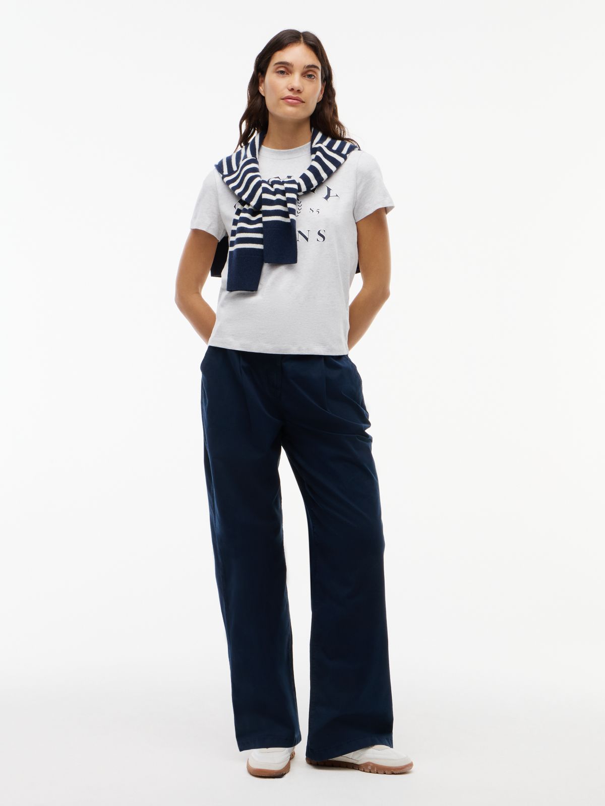 Tommy Jeans Varsity Crest Logo T-Shirt — Ice Grey Heather