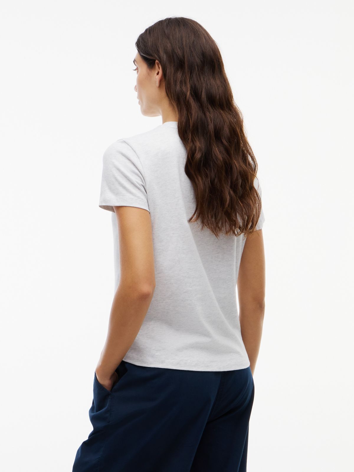 Tommy Jeans Varsity Crest Logo T-Shirt — Ice Grey Heather