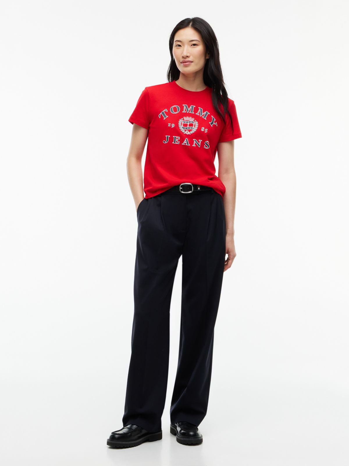 Tommy Jeans Varsity Crest Logo T-Shirt — Lavish Red