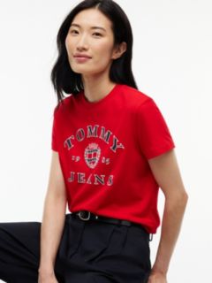 Tommy Jeans Varsity Crest Logo T-Shirt — Lavish Red 3