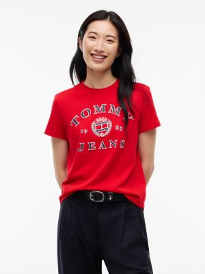 Tommy Jeans Varsity Crest Logo T-Shirt, Lavish Red