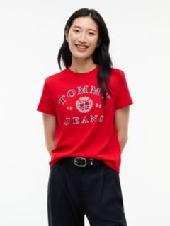 Tommy Jeans Varsity Crest Logo T-Shirt — Lavish Red 1