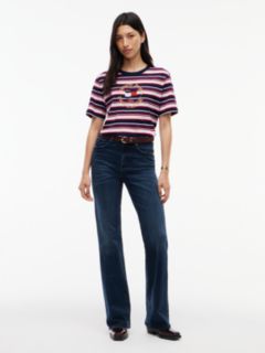 Tommy Jeans NYC Logo Striped T-Shirt — Dark Blue / Multi 2