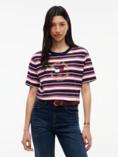 Tommy Jeans NYC Logo Striped T-Shirt — Dark Blue / Multi 1