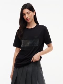 Tommy Jeans Rhinestone Flag T-Shirt — Black 1