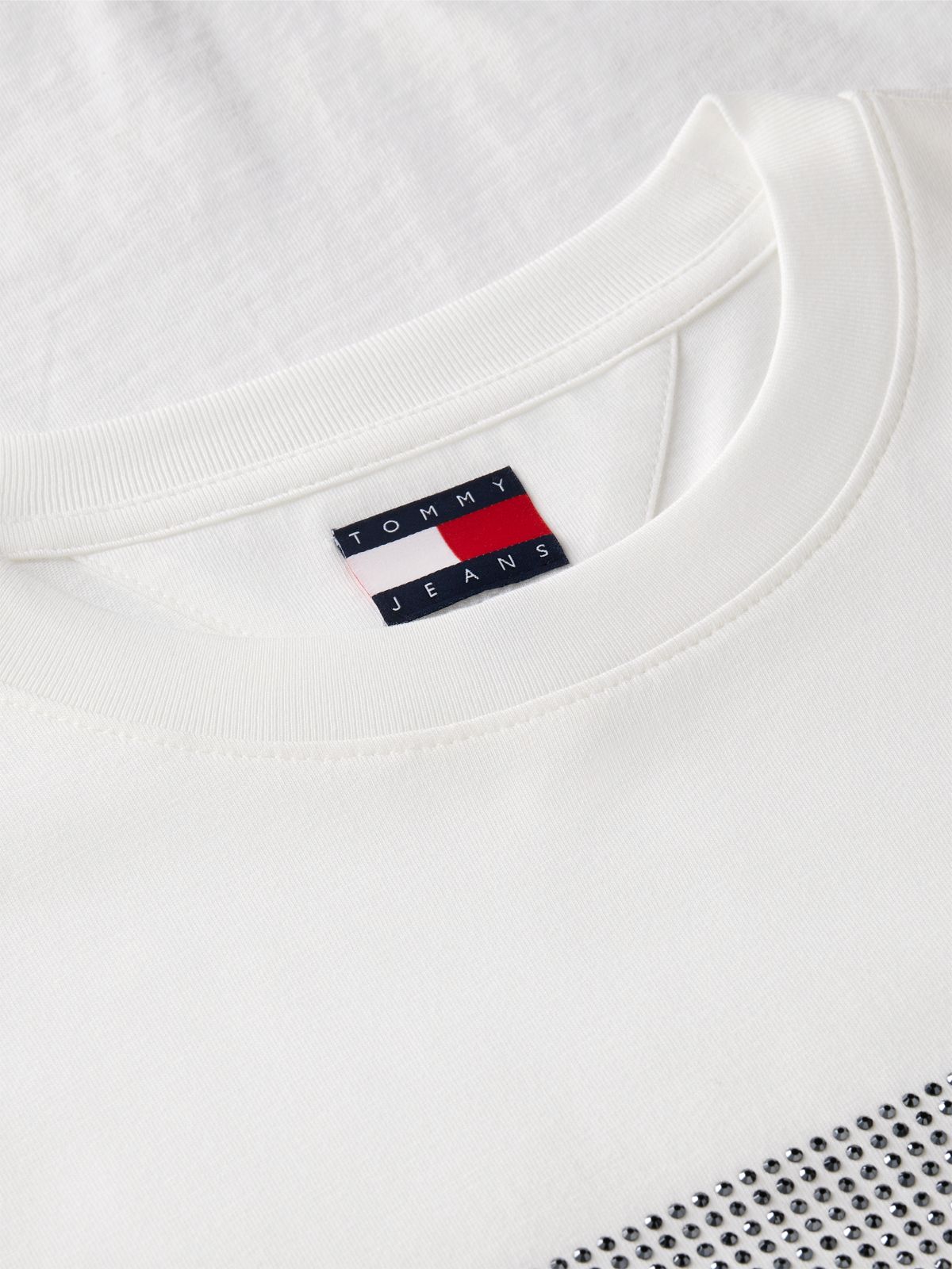 Tommy Jeans Rhinestone Flag T-Shirt — Ecru