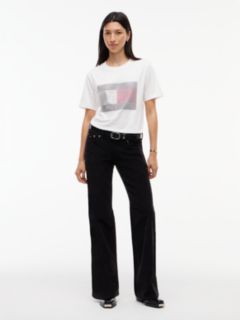 Tommy Jeans Rhinestone Flag T-Shirt — Ecru 2