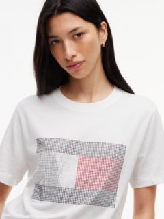 Tommy Jeans Rhinestone Flag T-Shirt — Ecru 3