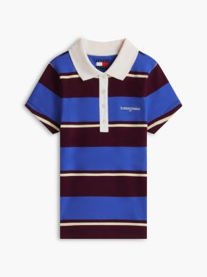 Женское поло Tommy Hilfiger Tommy Jeans Slim Fit Rib-Knit Polo, цвет: Синий / Полосатый — фото 5