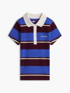 Tommy Jeans Slim Fit Rib-Knit Polo — Noble Blue / Stripe 5