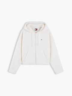 Tommy Jeans Teddy Fleece Zip Hoodie — Off White 5