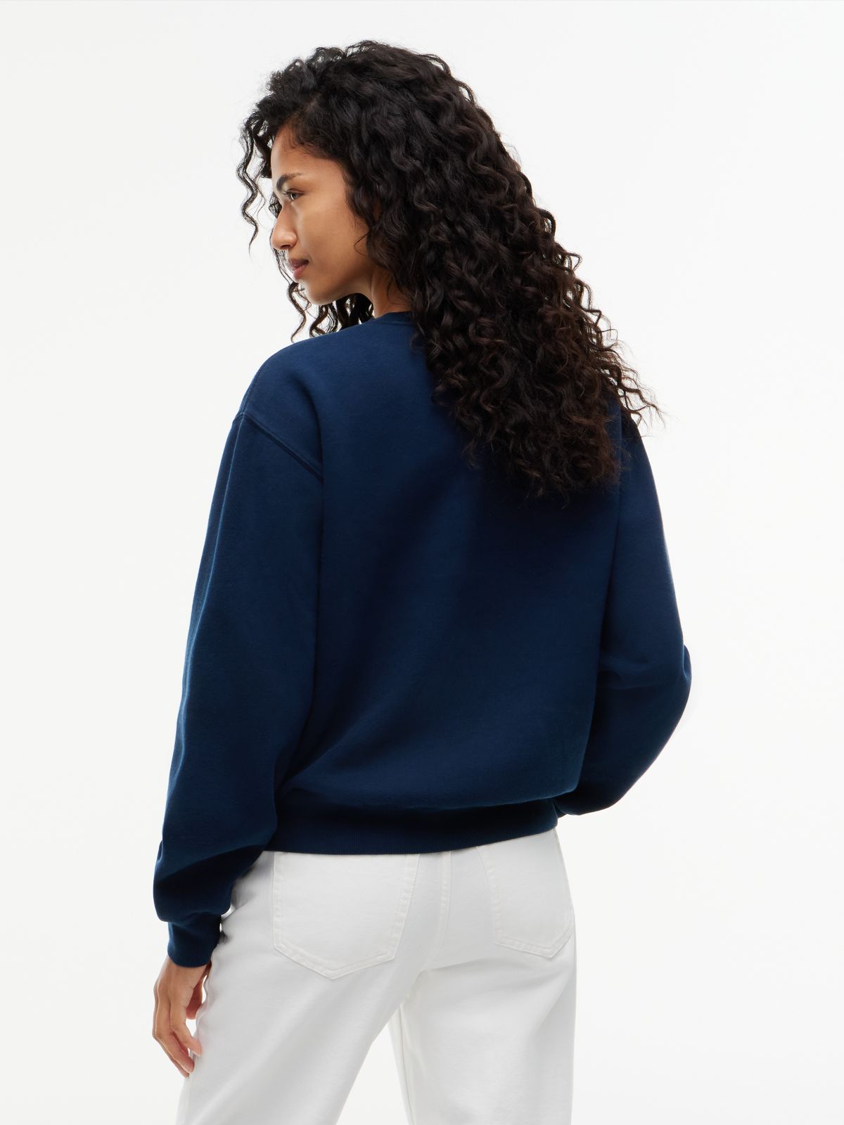 Tommy Jeans Badge Boxy Fit Sweatshirt — Dark Blue