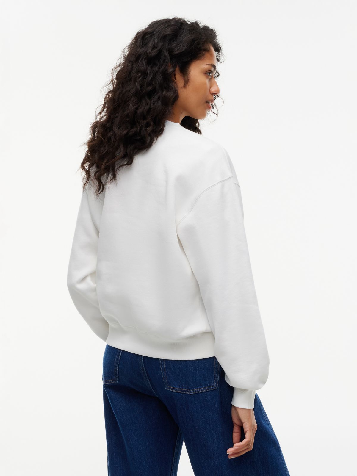 Tommy Jeans Badge Boxy Fit Sweatshirt — Ecru