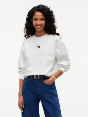 Tommy Jeans Badge Boxy Fit Sweatshirt, Ecru