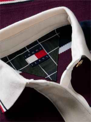 Женская толстовка Tommy Jeans Cropped Rugby Sweatshirt, цвет: Тёмный синий / Полосатый — фото 6
