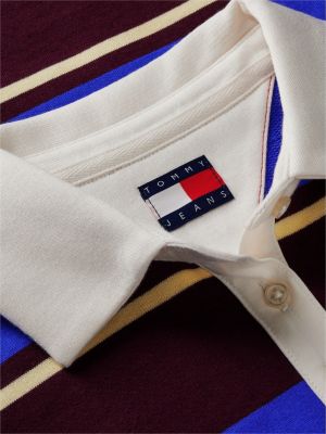 Женский свитшот Tommy Hilfiger Tommy Jeans Relaxed Rugby Sweatshirt, цвет: Синий / Полосатый — фото 6