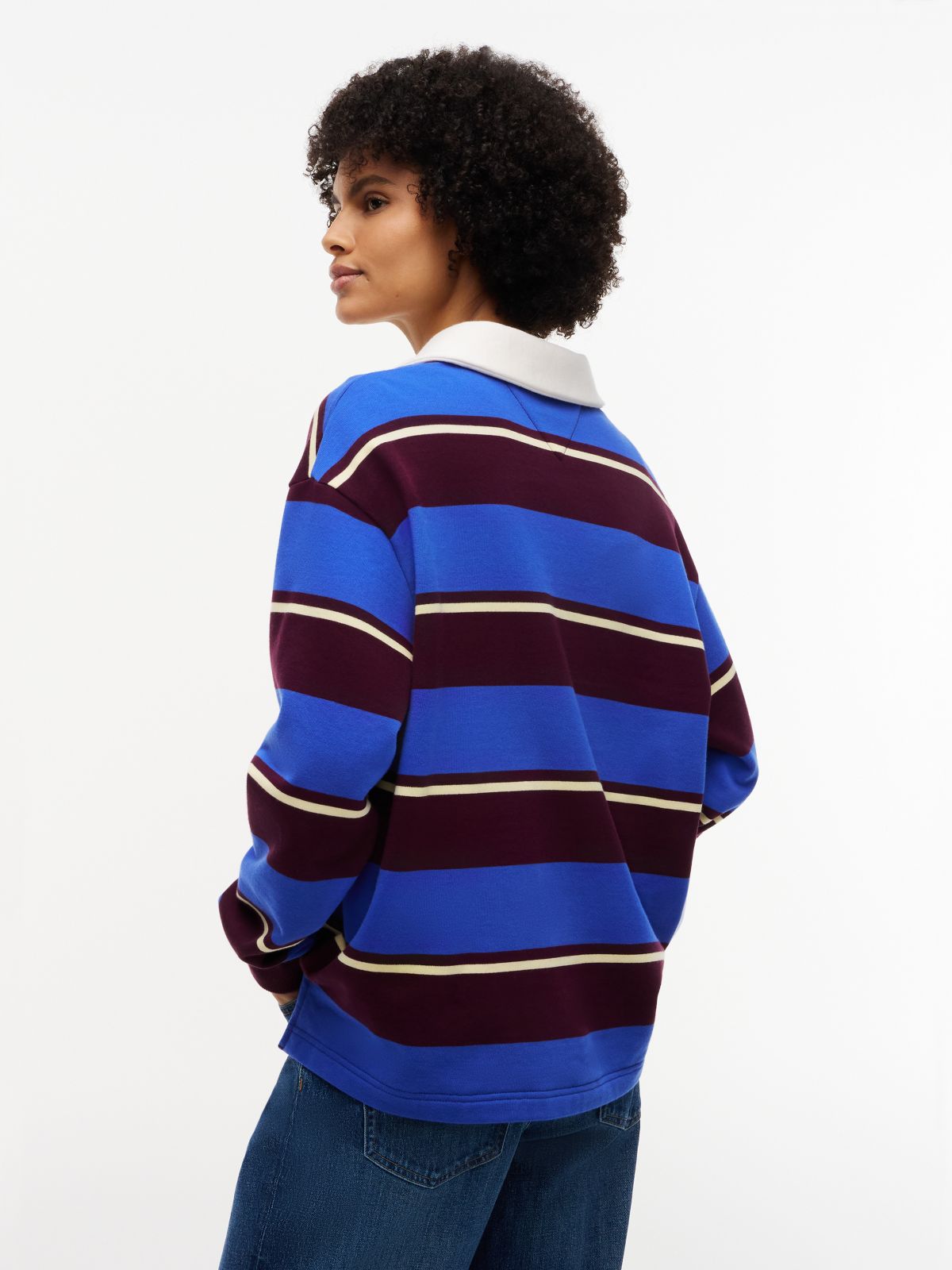 Tommy Jeans Relaxed Rugby Sweatshirt — Noble Blue / Stripe