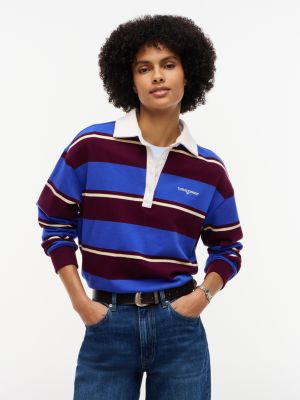 Tommy Jeans Relaxed Rugby Sweatshirt, Noble Blue / Stripe