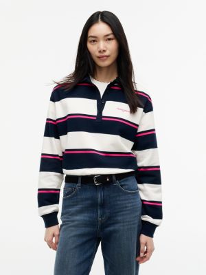 Tommy Jeans Relaxed Rugby Sweatshirt, Off White / Stripe
