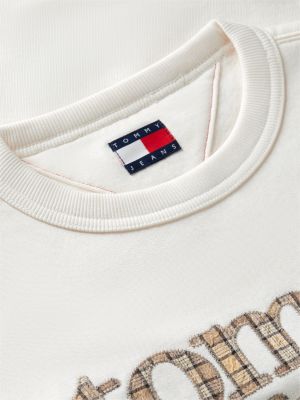 Женская толстовка Tommy Jeans Check Logo, цвет: Молочный белый — фото 6