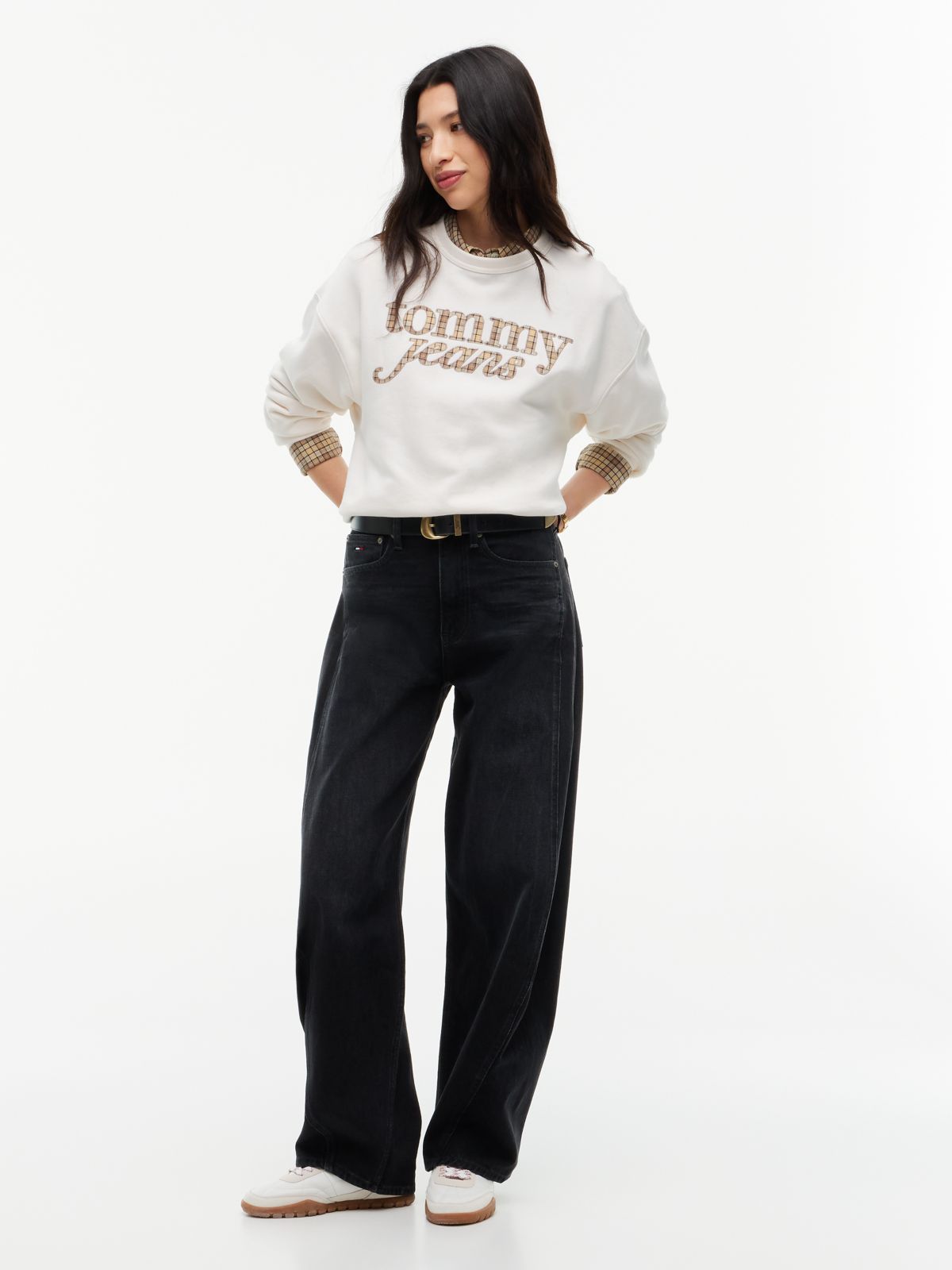 Tommy Jeans Check Logo Sweatshirt — Off White