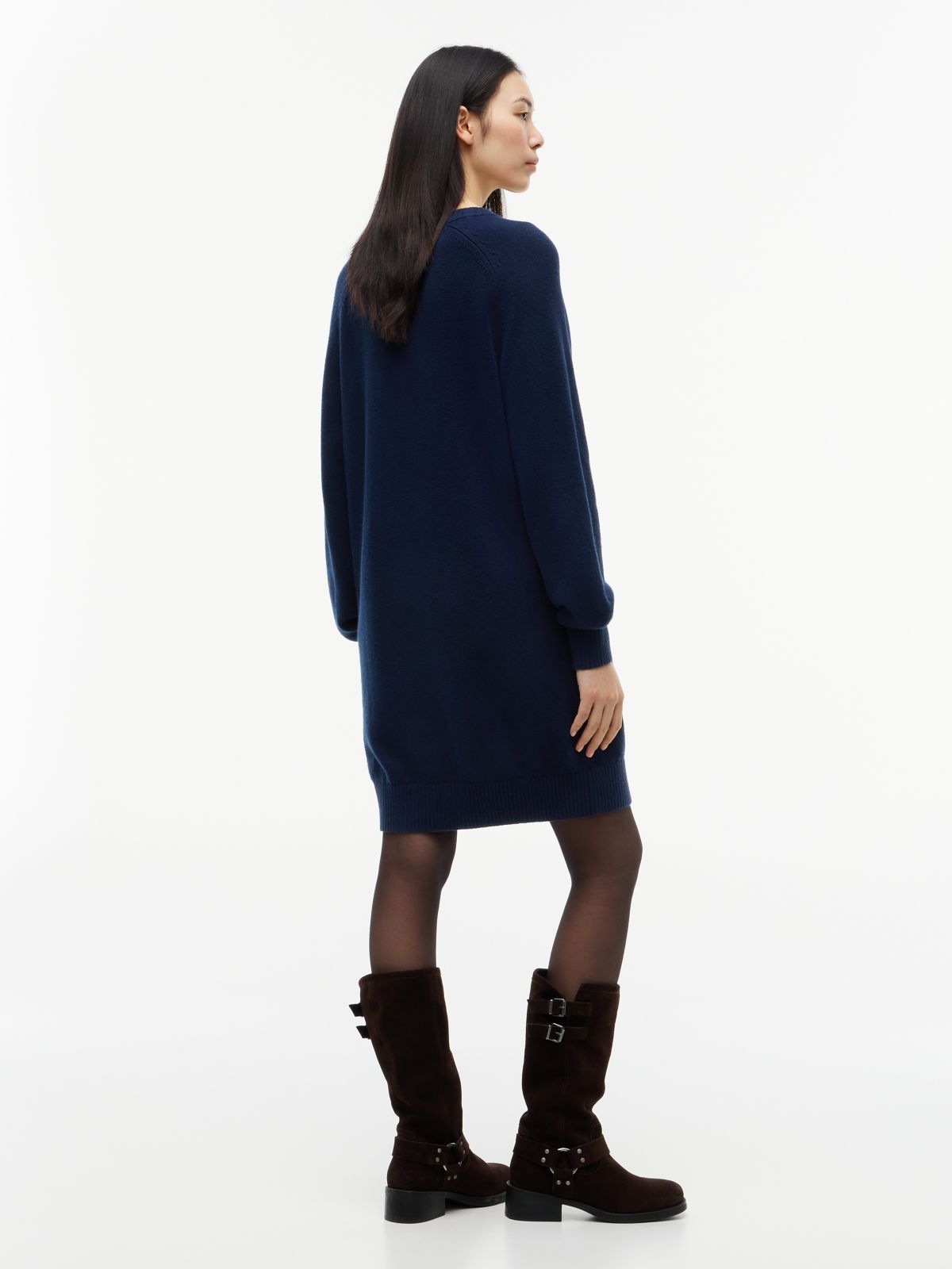 Tommy Jeans Badge Mini Sweater Dress — Navy